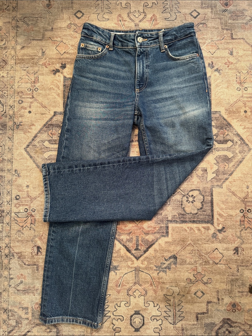 Zara Women's Dark Blue Ankle Crop Jeans sz 24